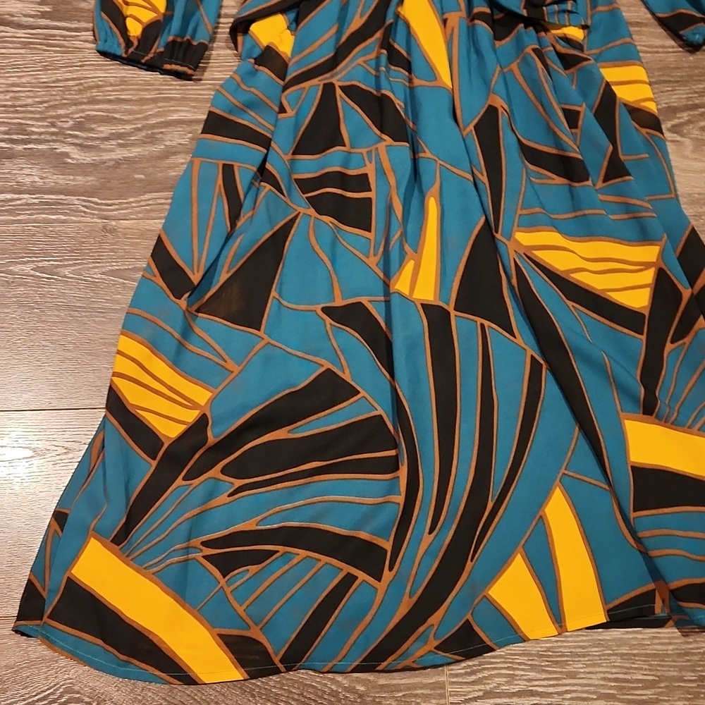 ❤️ RANNA GILL ANTHROPOLOGIE SIDE CUT-OUT ABSTRACT FLORAL MIDI DRESS, MEDIUM - Picture 9 of 13